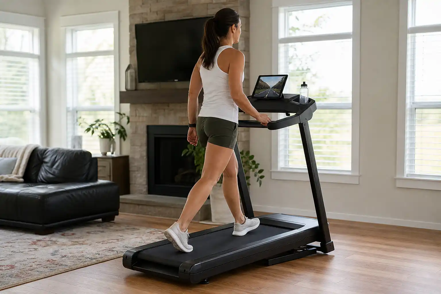 Best Treadmill App for Weight Loss: home treadmill scene