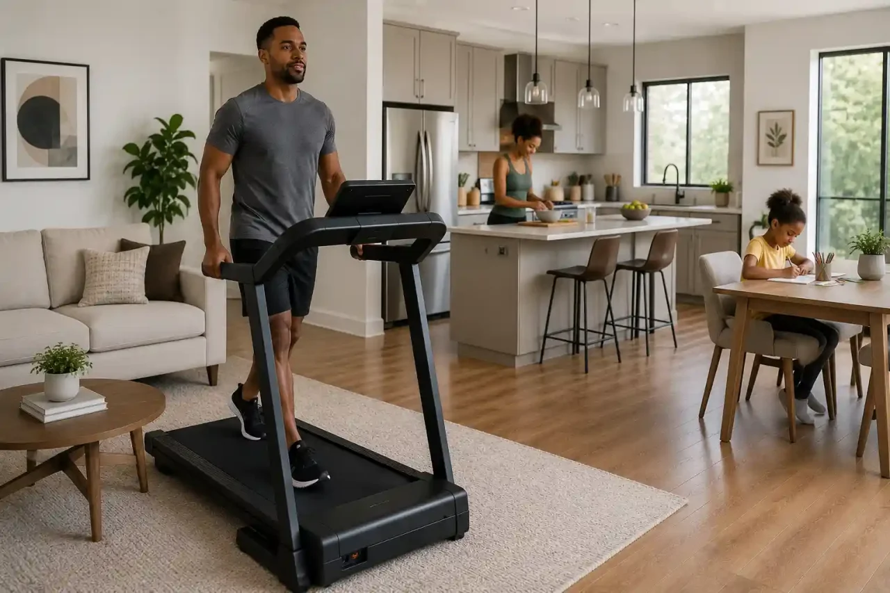 Best treadmill for shared spaces in an open-plan kitchen and living room