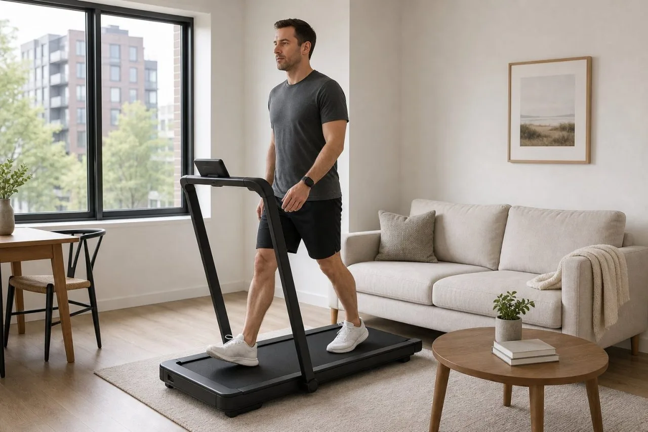 Best treadmill for small spaces in a compact apartment living room