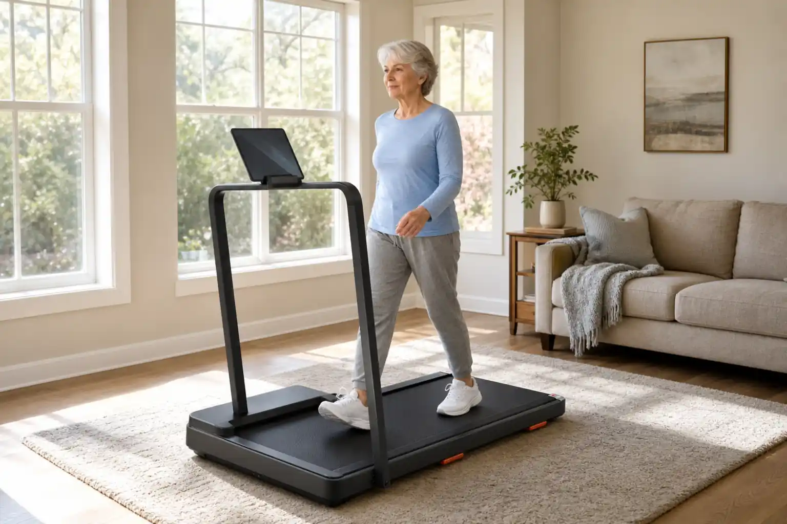 TREAFLOW Walking Pad treadmill review: runner training at home