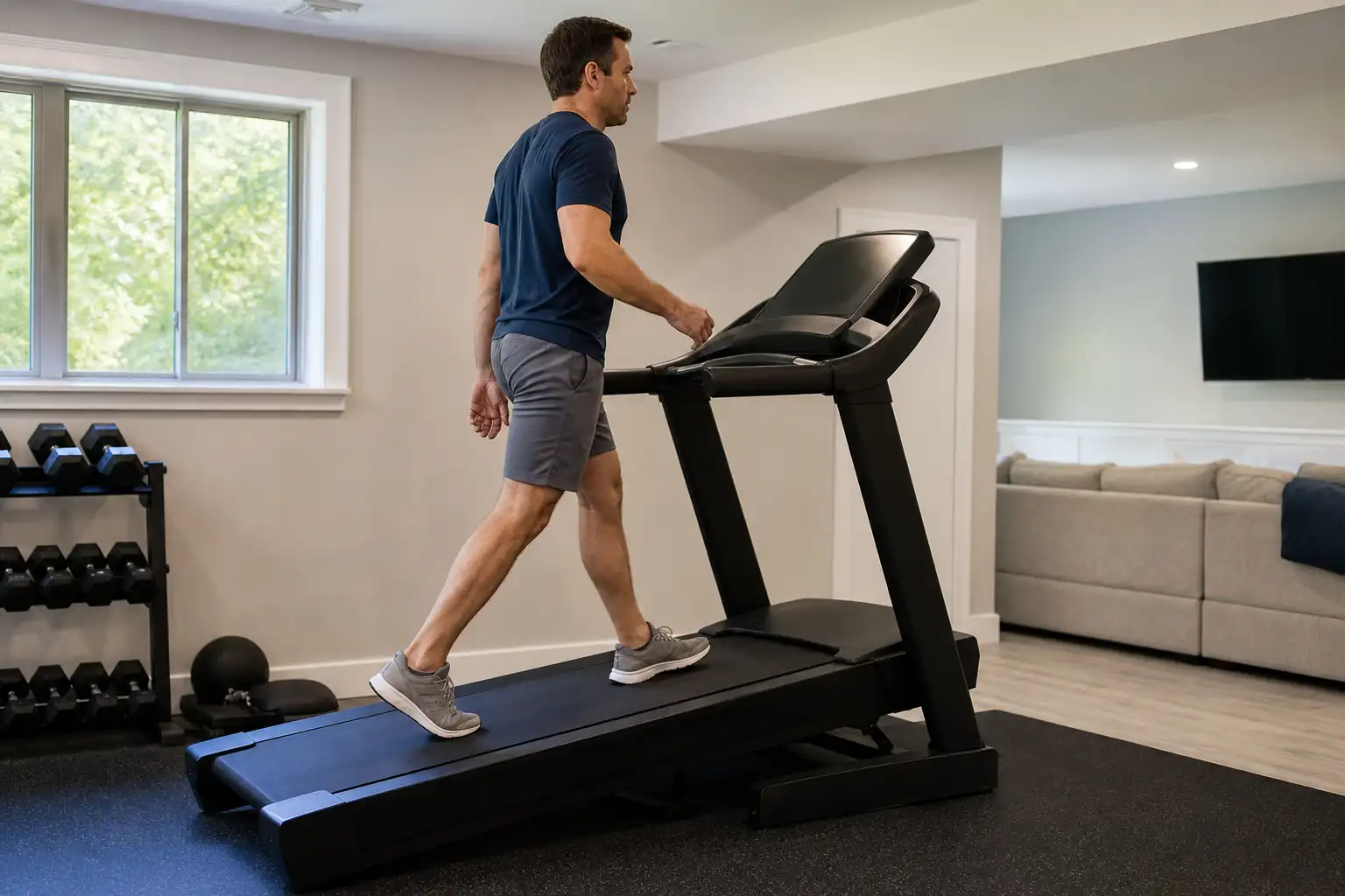 What Is a Good Incline on a Treadmill?: home treadmill scene